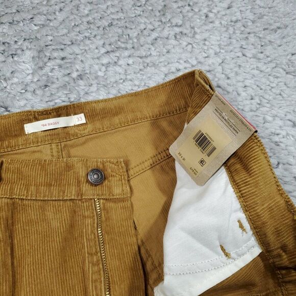 Levi's 94 Baggy Corduroy Brown Straight Leg Loose Pants Y2K 90s Size 33 x 31 - Picture 6 of 12